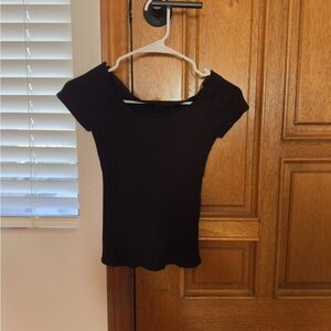 Reformation Black Ribbed Top